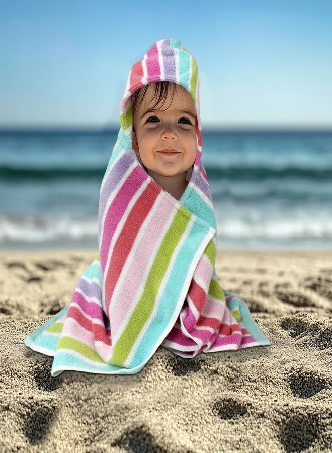 ORIGINAL KIDS Hooded Baby Towel for Newborn - 100% Cotton Large Baby Bath Towels with Hood for Infants, Toddler - Extra Absorbent & Soft Newborn Bath Essentials - Large 24x30 - Pink Multi - Image 4